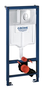Комплект инсталляции для унитаза GROHE Rapid SL 3 в 1 с панелью смыва Skate Air, хром (38721001)