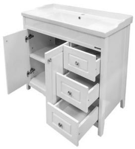 Тумба-умывальник COMFORTY "Тбилиси-90" белая с раковиной COMFORTY