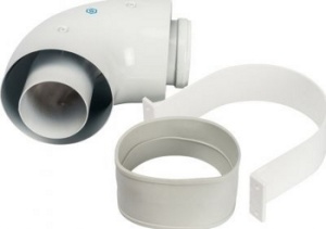 Отвод коаксиальный 90 DN60/100 п/м Stout (уплот. и хомут в ком.) SCA-6010-000090