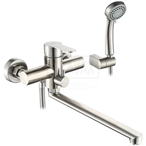 Смеситель для ванны + длин. нос LEDEME L72203 латунь сатин